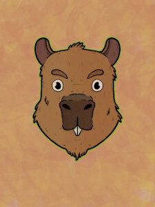 Colored Capybara Headshot by CitrusSeed