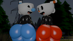 Cuphead and his pal Mugman by Skulltronprime969