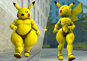 Pikachu weight loss - Before and after (HEARTBEAT INCLUDED!) by theHappyHeartMan