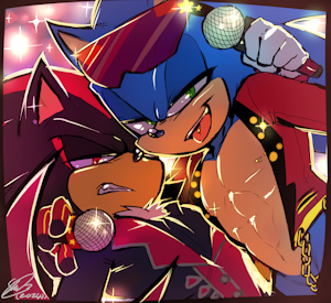 Rockstar sonic and shadow by soina