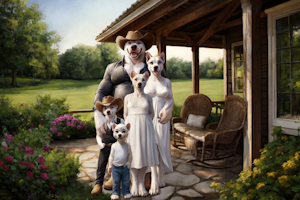 Pitbull Family Portrait by AIcrafter