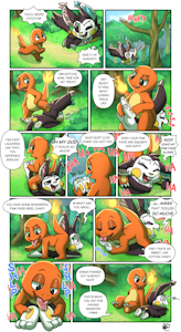 Chase in the forest for Candy paws (comic) by SoftieExplorer