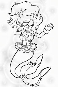 Lineart Commission- Mermaid Magic by MelSky