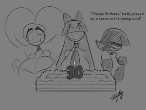 Fanart Fun - Happy Birthday, Girls? by GrayscaleRain