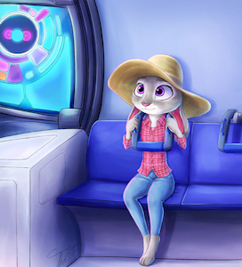 Judy Hopps's Relaxsing Pod Tryout (Commission) by Tho6Who4