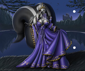 AN ENCHANTED MOONLIT NIGHT Version 2 with Veil by Askabanium