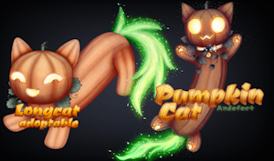 🎃 Pumpkin Cat 🎃 longcat Adoptable by Andefect