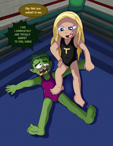 Beast Boy Vs. Terra - The Reign of Omni Beast (Commission) by EmperorCharm