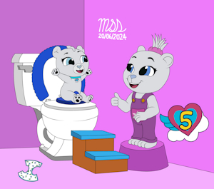 Baby Paul on the Big Kid Toilet by BlazeHeartPanther