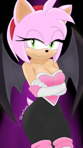 Amy rose cosplaying as rouge the bat! by LemLim22