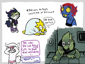 oc and undertale doodlepage by Clownstongue
