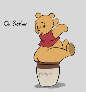 Pooh stuck by NakedDonkeyGirl