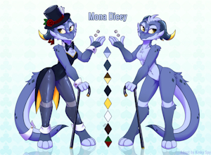 Mona Dicey - Gambler Kobold Reference Sheet by EndarkCuli