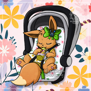 [Commission] Baby Eevee asleep by Veemonsito