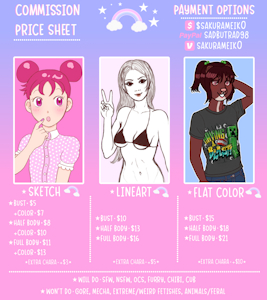 Commissions open - 2024 price sheet by FresaRosa