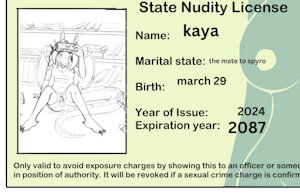 kaya's nudity licence by Kayawaterdragon01