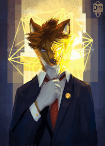 Goldenwolf, A shred of magic by DinkArtworks