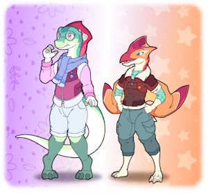 Dino Daycare - Ellie and Lucy by Yipthecoyotepup