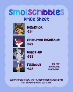 SmolScribbles Price Sheet by smolscribbles