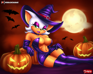 Halloween with Rouge the Bat! by sagaraart