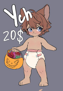 Pumpkin costume and diaper ready! YCH by JaXXxx