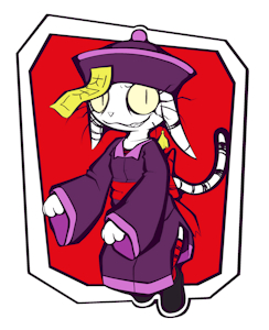 Sweetypuss in a Jiangshi outfit by ItzJustSoda