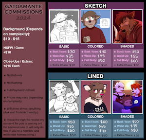 2024 COMMISSION SHEET by GatoAmante