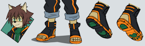 Boot Sandals. Black or Orange Soles? by RaxkiYamato