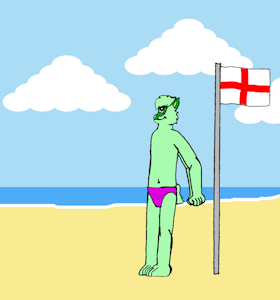 Kjartan on a Beach in England by TerryTheBlueFox