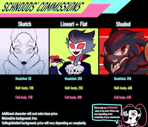 Commissions open! {3 SLOTS AVAILABLE} by Schnoodle