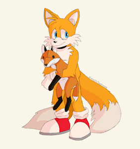 Tails with Ikea Fox Plush (Immature Interest) by BrainsOnTheGround