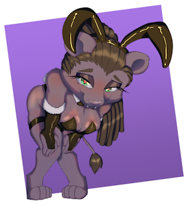 A Lioness in a Bunny Suit by claydust