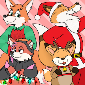 Four Festive Fox Friends by Nishi