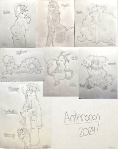 Anthrocon 2024 Paper Doodles! by Graedius