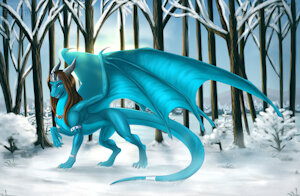 Winter dragoness by RynnElarion