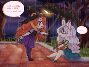 Rainy Halloween Night by Huniebunz