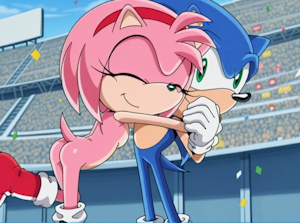 Sonic X AI redraw: Hug on stadium by quacking