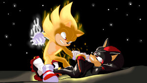 Sonic VS Shadow by AngelDeLaVerdad