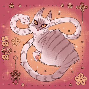 Lunar New Year Cat Snake by littlealzi