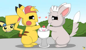 Jolts and Mincy's Valentines by pichu90