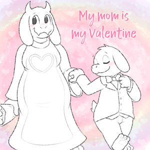 Valentine for Serge: Toriel and Asriel by Nishi