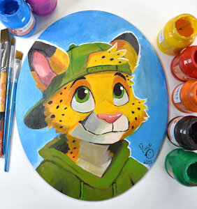 Acrylics Portrait by pandapaco