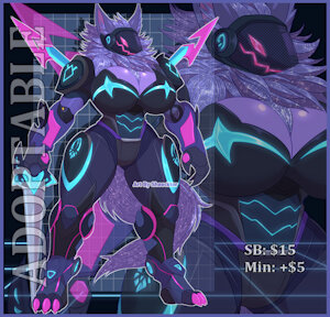 [ADOPTABLE] / Protogen Cyber Darkshade by Sheecktor