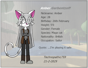 Character card-- Anber Garbentzoff by Netherkitty