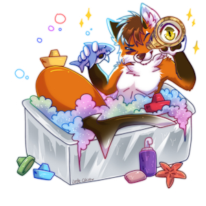 chibi merfur bath by WereFox