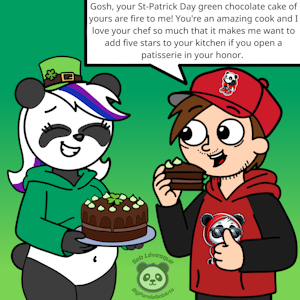 Mr.S testing Rebecca's St-Patrick cake by BigPandaSebArts2024