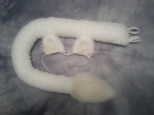 White Lion Tail and Ears Set - Commission by LascivusLutra