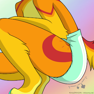 Sunset Wolf Squatting Down by AmtrakSunsetWolf