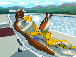 Cuddling a King Cheetah by Sangie