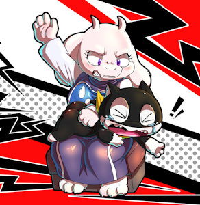 Commission - Toriel spanking Morgana by LKIWS
